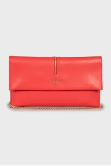 Leather bag with gold strap