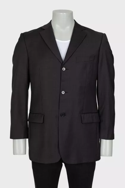 Men's Dark Gray Wool Blazer