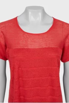 Knitted T-shirt with straight cut