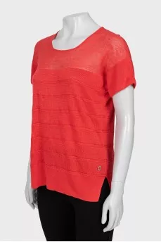 Knitted T-shirt with straight cut