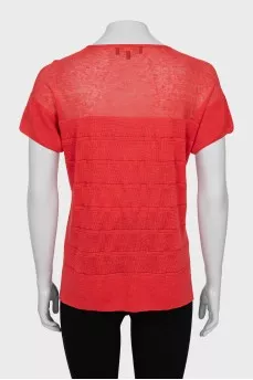 Knitted T-shirt with straight cut