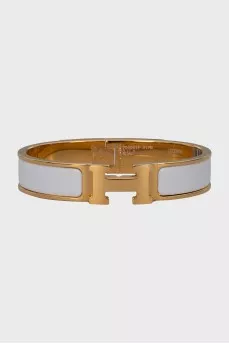 Clic H bracelet with white enamel