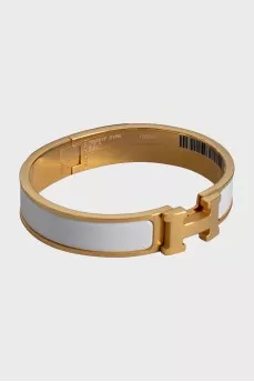 Clic H bracelet with white enamel