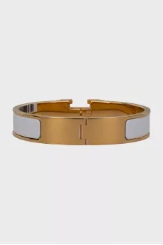 Clic H bracelet with white enamel