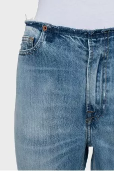 Blue straight fit jeans with tag