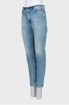 Blue straight fit jeans with tag