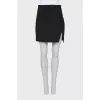 Mini skirt with a slit in the front
