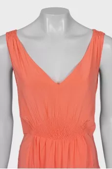 Fitted maxi dress in orange