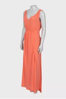 Fitted maxi dress in orange