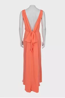 Fitted maxi dress in orange