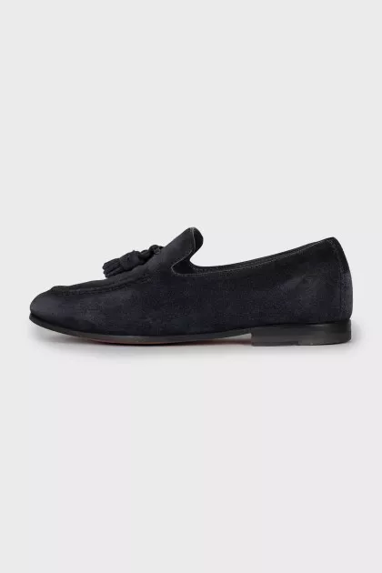 Men's blue suede loafers
