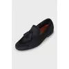 Men's blue suede loafers