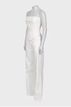 Silk top and jeans suit with Tag