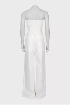 Silk top and jeans suit with Tag