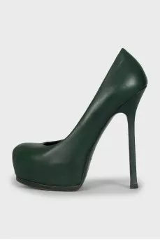 Green leather shoes