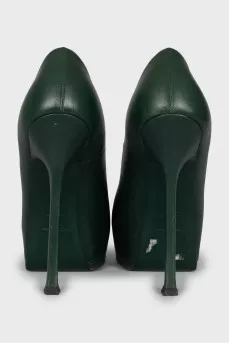 Green leather shoes
