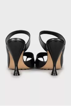 Leather square toe mules