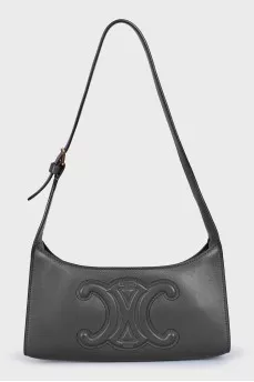 Leather bag with embossed logo