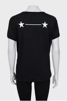 Black T-shirt with print on the back
