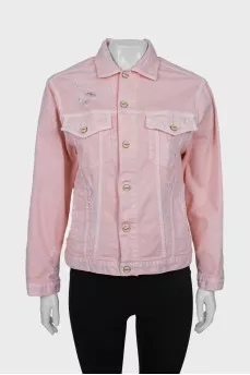 Pink denim jacket