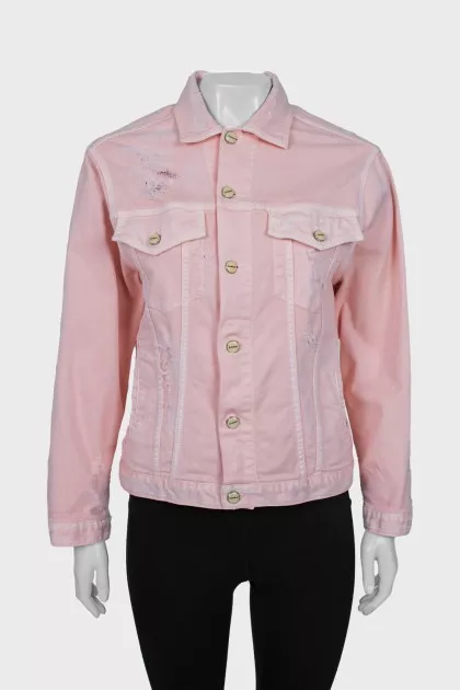 Pink denim jacket