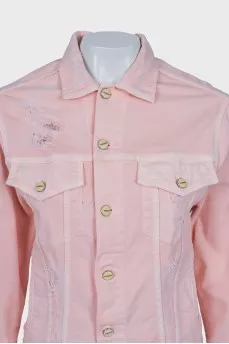 Pink denim jacket