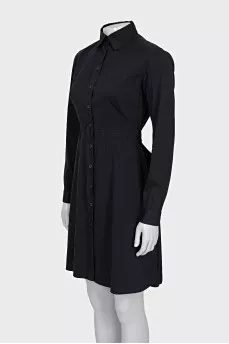 Fitted dress with buttons and long sleeves