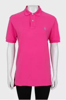 Pink straight cut polo shirt