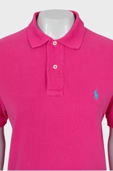Pink straight cut polo shirt