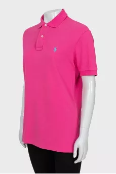 Pink straight cut polo shirt