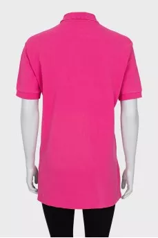 Pink straight cut polo shirt