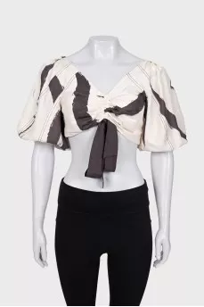 Silk top with bow
