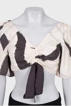 Silk top with bow