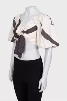 Silk top with bow