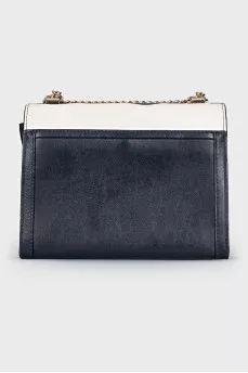 Leather bag on chain with signature print