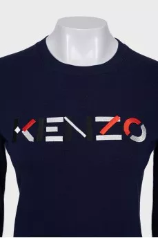 Blue sweatshirt with embroidered logo
