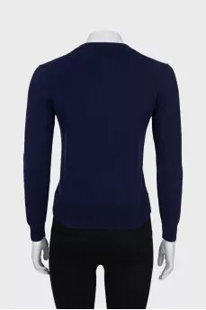 Blue sweatshirt with embroidered logo
