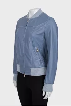 Blue leather jacket