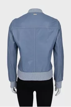 Blue leather jacket