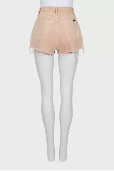 Beige button-up shorts