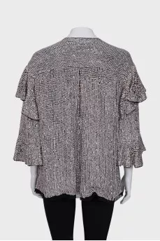 Blouse decorated with silver sequins