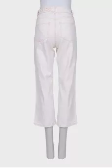 Cropped White Button Down Jeans