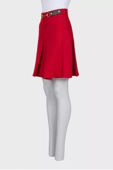 Red skirt with imitation belt