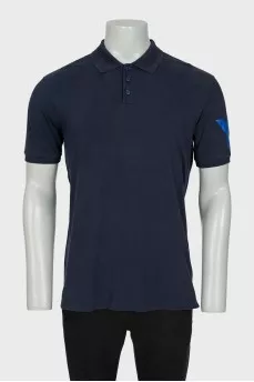 Men's blue polo shirt with brand logo