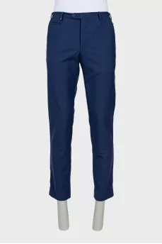 Men's blue wool trousers