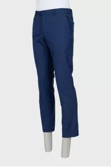 Men's blue wool trousers