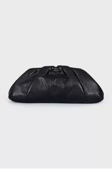 Black leather clutch