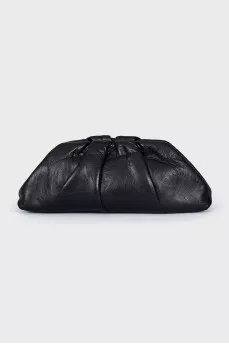 Black leather clutch