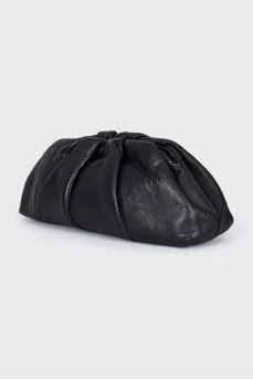 Black leather clutch