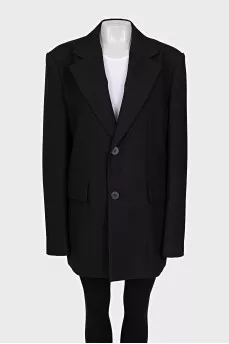 Single-breasted oversized wool jacket